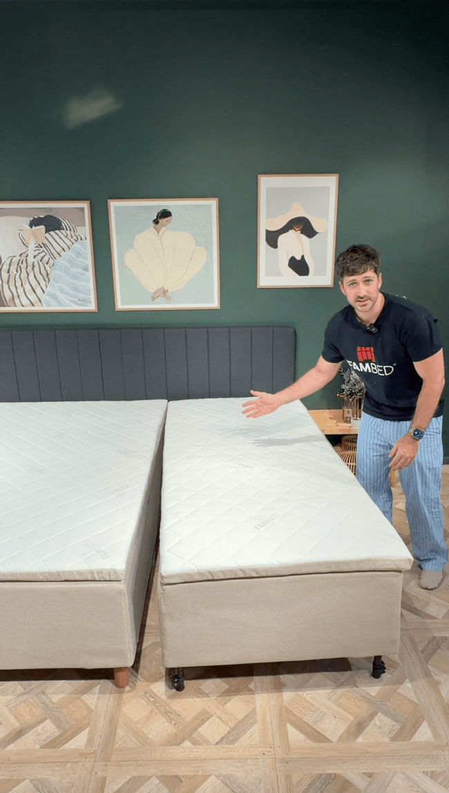FAMBED boxmatrac barkácskészlethez 105 × 210 cm · Medium · Állítható magasságú lábak