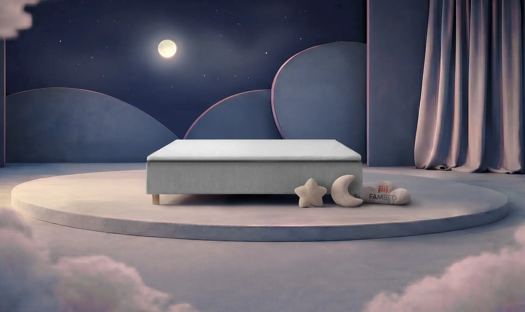 FAMBED családi ágy 220 × 200 cm · Világosszürke