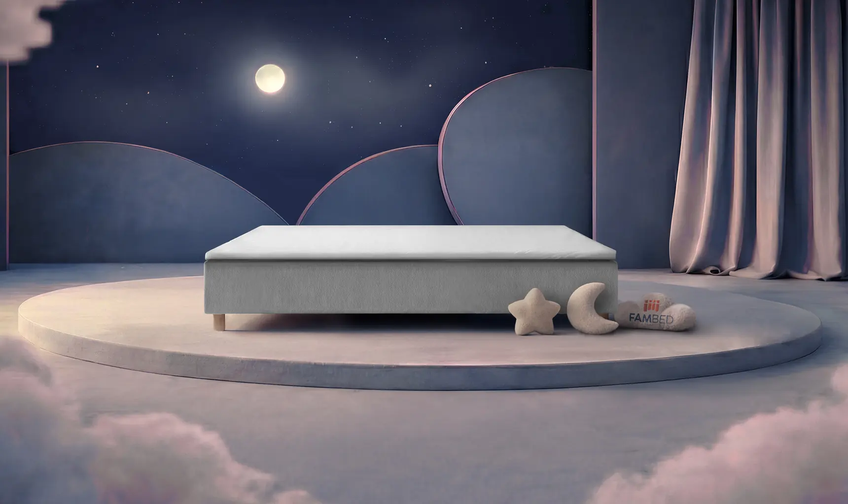 FAMBED családi ágy 260 × 200 cm · Világosszürke